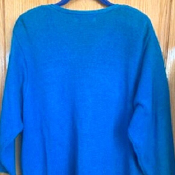Graver Studio Blue Cardigan Sweater Top Cotton Blend Button-Up Sz: XL - Picture 5 of 6